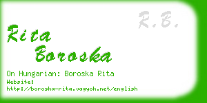 rita boroska business card